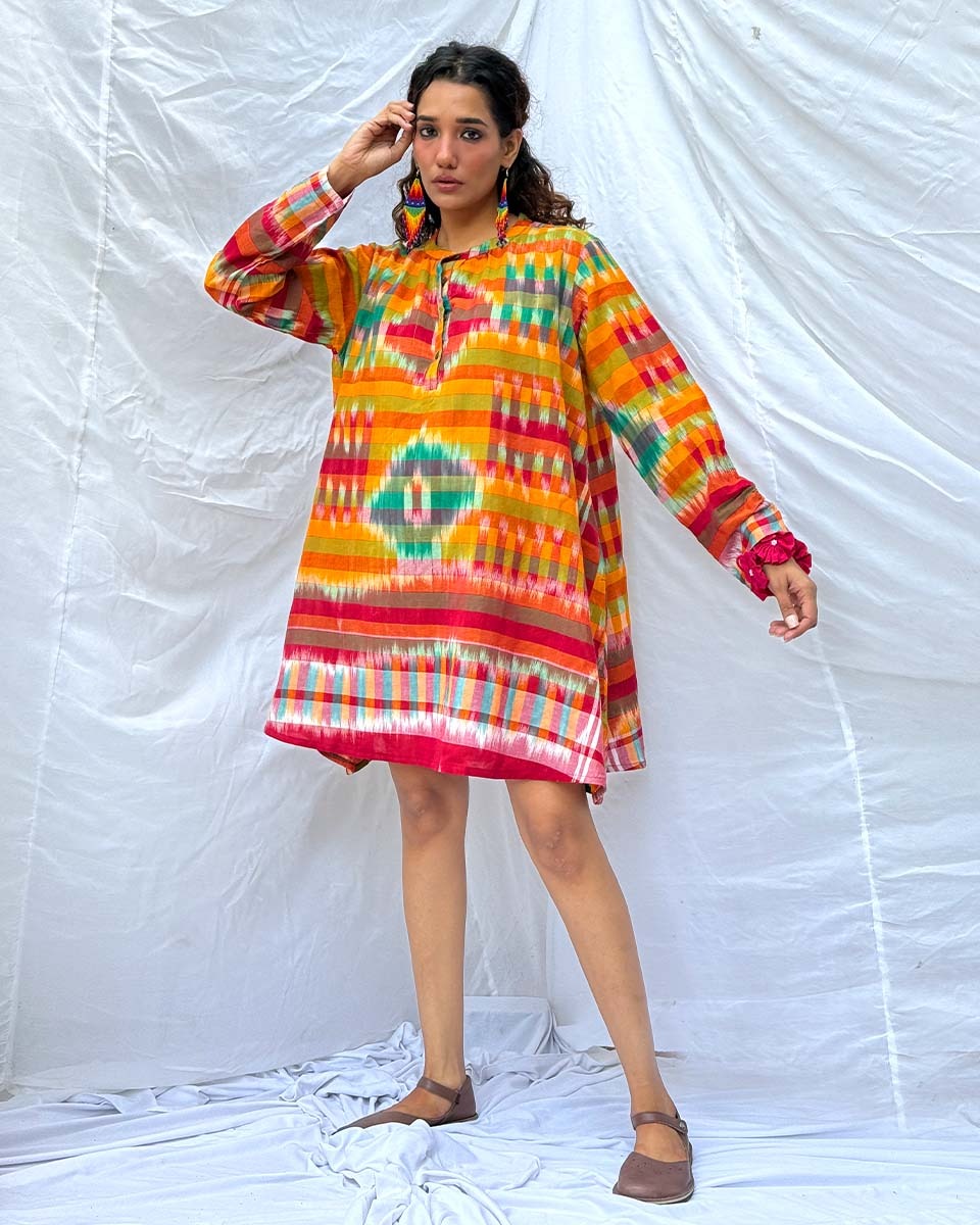 Kajri Gamcha Cotton Dress - GMC