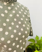 RangSaaz Sap GreenTint Handblock Print Cotton Blouse - Noor