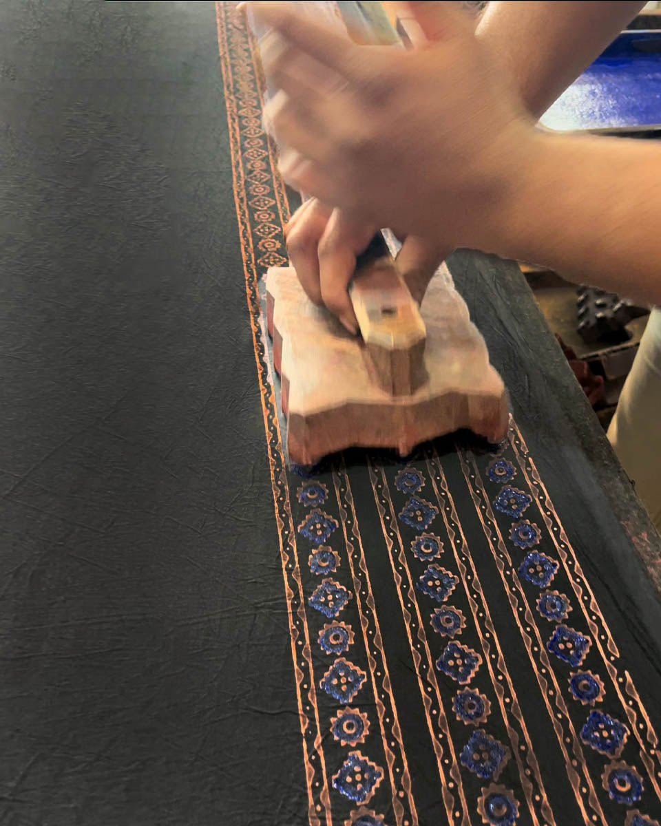 Floating Poems Blockprinted Cotton Dress-WWB