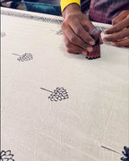 Sleepy Rainy Ivory Block Printed Dress - BMS