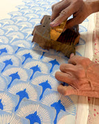 Ira Blue Hand Block Printed Dress-BAD