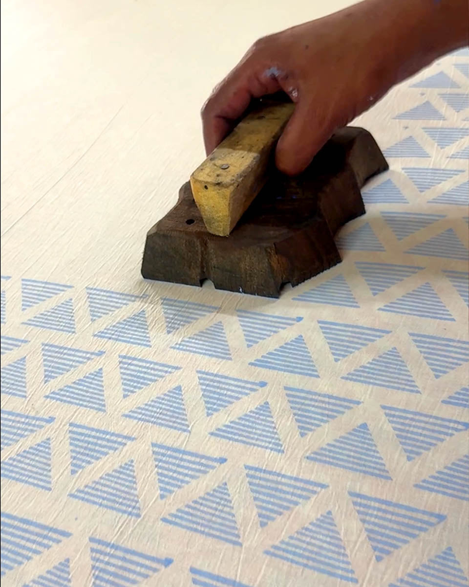 Chaaya Light Blue Hand Block Printed Kurti-BAD