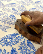 Milu Blue Hand Block Printed Dupatta-BAD