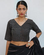 Saree blouse design | Cotton blouse black | Blouse neck design | Chidiyaa
