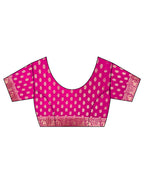 Visakha Pink Block printed Dola Silk Saree - RB