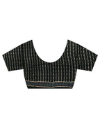 Nightscented Orchids Blockprinted Cotton Saree-WWB