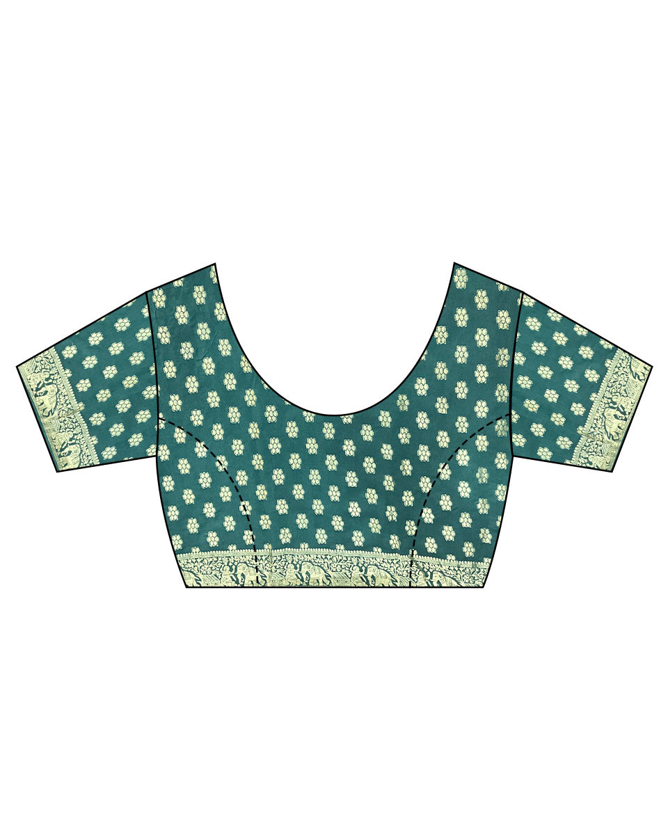 Bansari Blockprinted Dola Silk Saree - RB