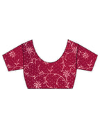 Roopika Red Hand Block Printed Saree-MYA