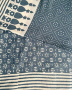 Stone Hush Grey Block Printed Saree - BMS