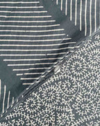 Moon Smoke Grey Block Printed Saree - BMS
