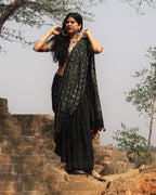 Black Cotton Saree | mul mul cotton saree | Cotton saree online | Black Saree Cotton | Chidiyaa