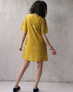 cotton dress yellow | Mini dress | dresses one piece for women | chidiyaa