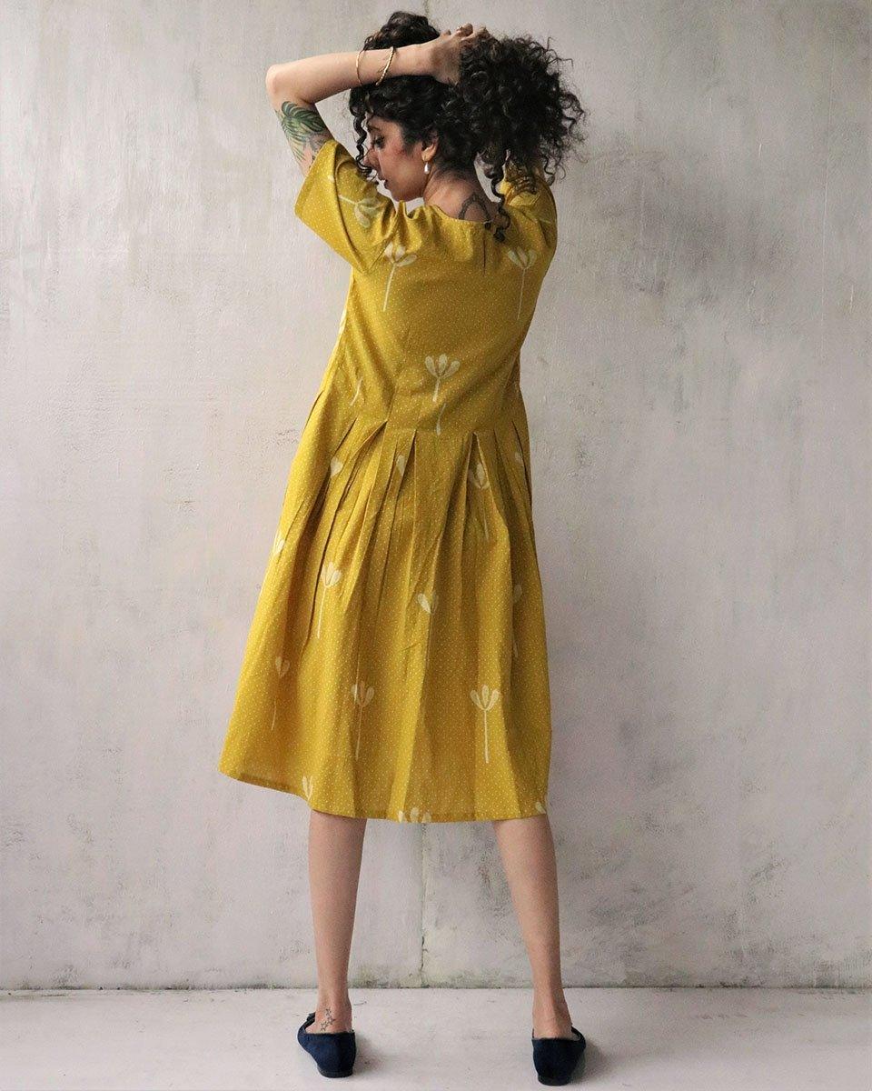 cotton dress yellow | dress online | dress up | dress design