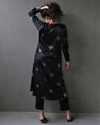 Mahrosh Block printed Mashru Silk Kurta Set