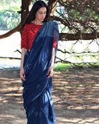 Cooton Saree blue |Saree poses | Chidiyaa