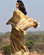 Olive Moon Blockprinted Modal Silk Saree