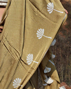Olive Blockprinted Modal Silk Saree
