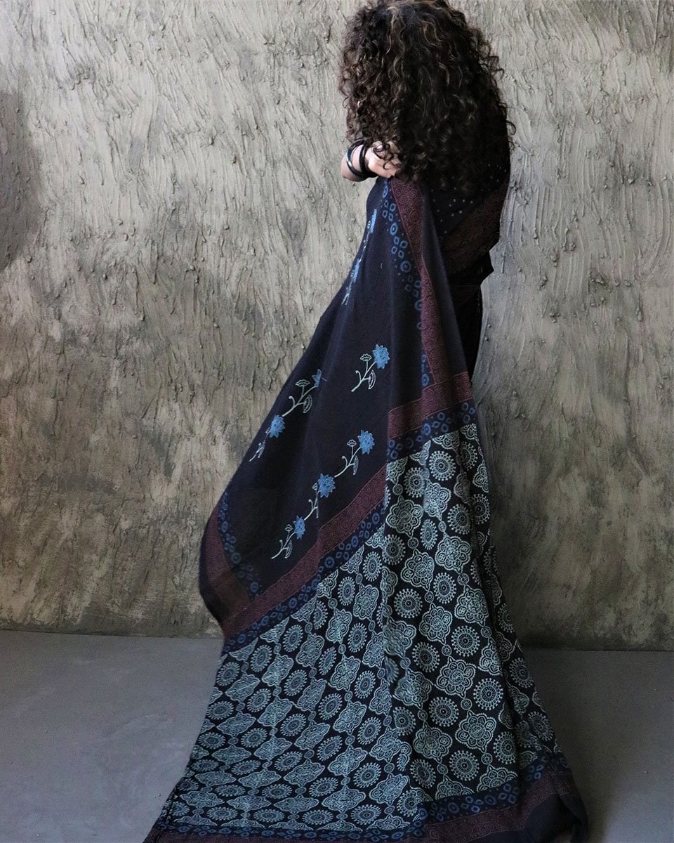 Blue Cotton sarees | Saree for women |  Sarees for women | Chidiyaa