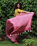 Saree for wedding | Saree poses | Sarees | Cotton saree pink | Chidiyaa