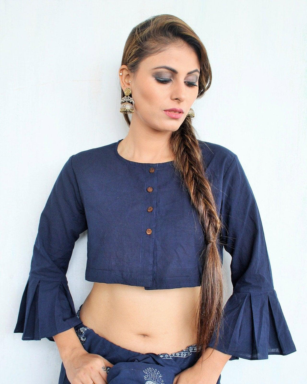 cotton blouse | Blouse design | Blouse sleeves design | Cotton Blouse Blue | Chidiyaa