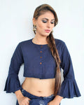 cotton blouse | Blouse design | Blouse sleeves design | Cotton Blouse Blue | Chidiyaa
