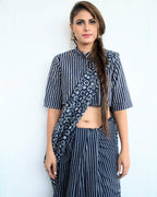 Indigo Charm Handblockprinted Cotton Saree