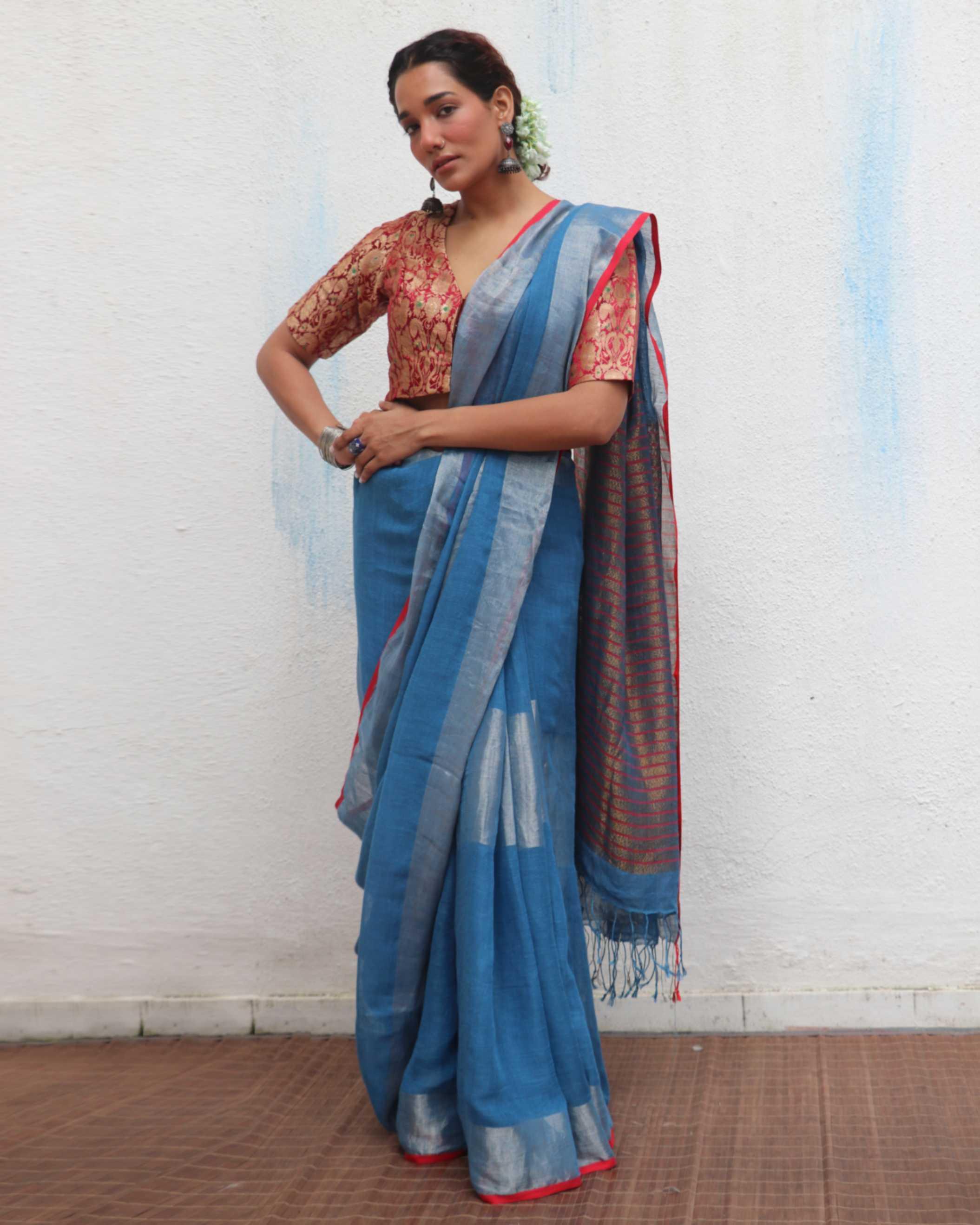 Linen saree India | Saree for women |  Saree